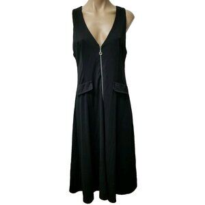 Vintage Sleeveless J. Jill 3/4 Zip V Neck Dress Size Small P Made In USA